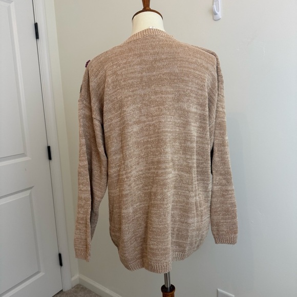 Vintage Ramie Cotton Floral Embroidered Chunky Knit Sweater Women’s L/XL Grandma - Picture 5 of 12